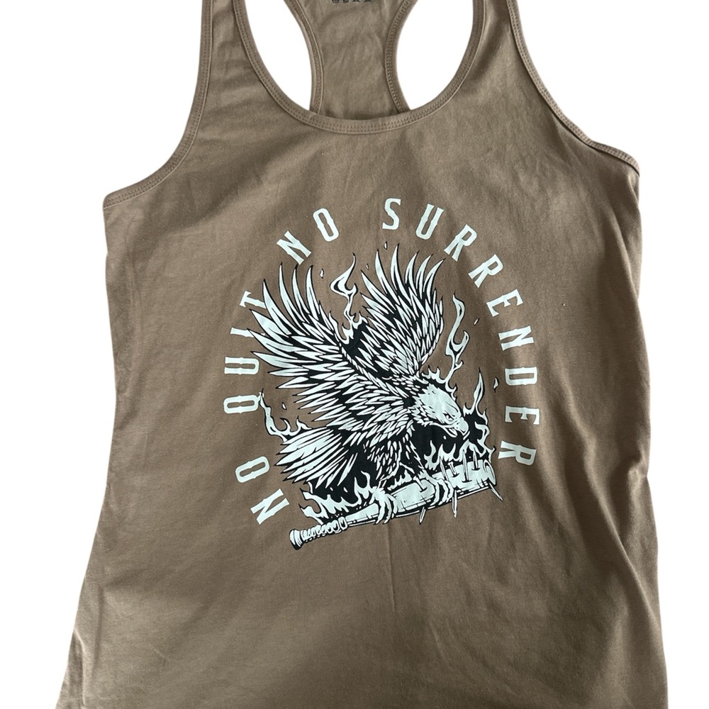Brown Graphic fitness  Tank Top